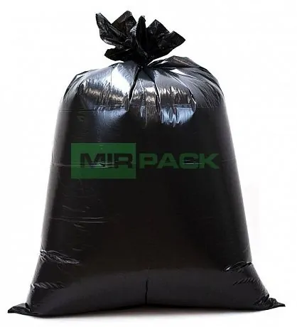 Мешки для мусора 240 л, 50 мкм, ПВД, черные, в рулоне 10 штук, 93х125 см, EXTRA Black - 2 слоя, прочные, строительные - Вид 3